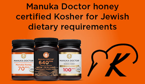 Manuka Doctor honey certified Kosher for Jewish dietary requirements