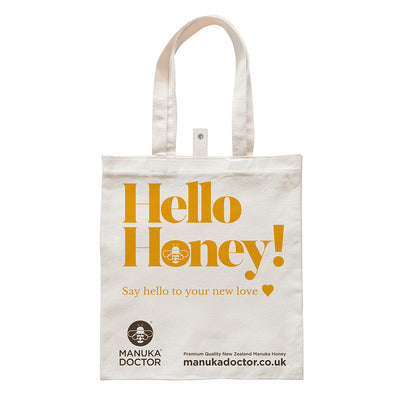 Reusable Cotton Shopping Bag - Hello Honey design