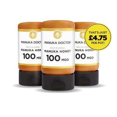 Trio Pack - 100 MGO Squeezy Manuka Honey 300g - MultiFloral