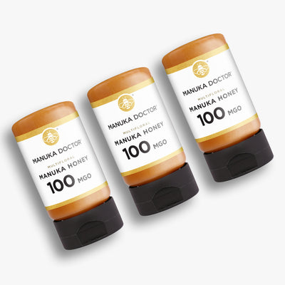 Trio Pack - 100 MGO Squeezy Manuka Honey 300g - MultiFloral