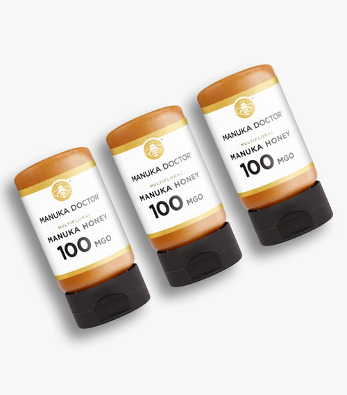 3 Pack - 100 MGO Squeezy Manuka Honey 300g - MultiFloral