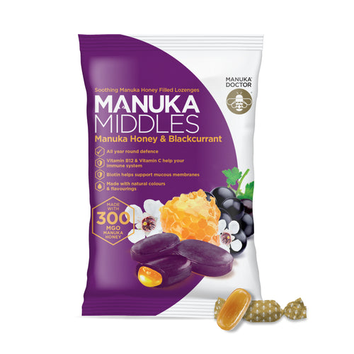 Manuka Doctor Manuka Middles - Manuka Honey & Blackcurrant Lozenges