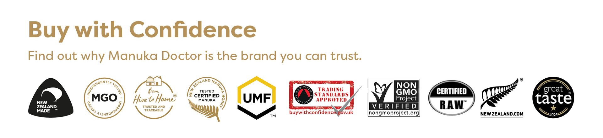 Buy with confidence at Manuka Doctor - Trusted certifications and awards
