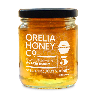 Raw Cut Comb in Acacia Honey - Orelia Honey Co