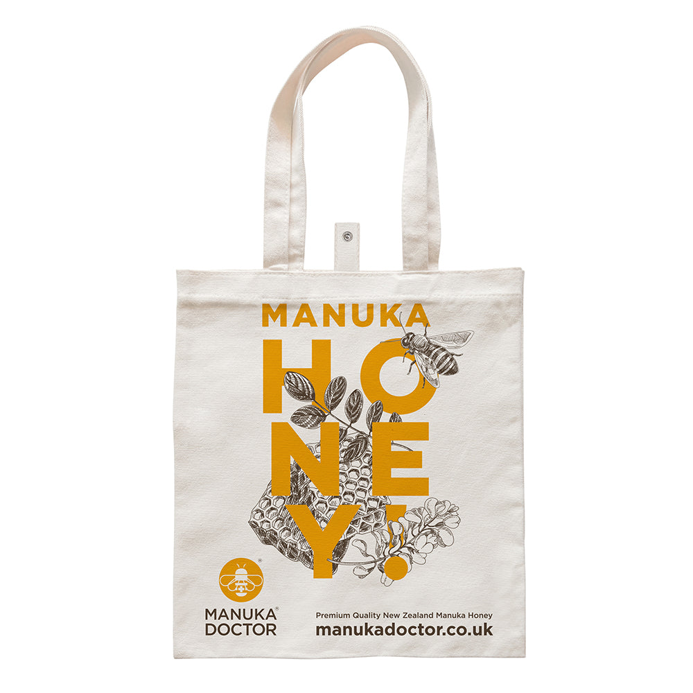 Reusable Cotton Shopping Bag Traditional Honey Bee design
